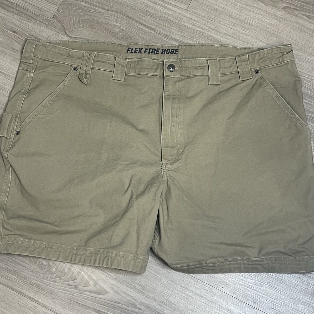 Duluth Trading Co Flex Fire Hose Khaki Utility‎ Cargo Shorts Men's Sz 48 Hiking